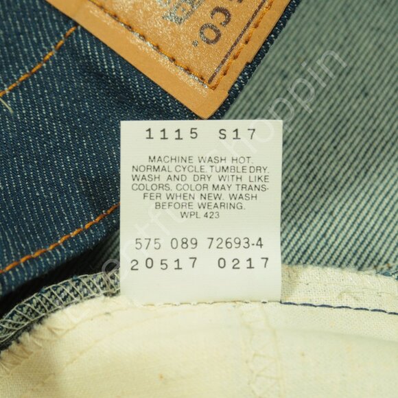 Vintage Levis 517 Bootcut Jeans Mens 40 Blue Raw Denim Orange Tab 80s Deadstock - Picture 7 of 8